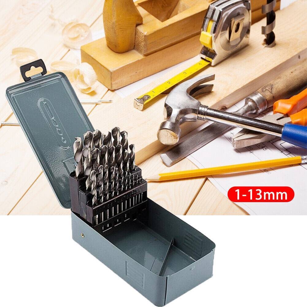 25Stk HSS Spiralbohrer Satz Metall Drill Bit Cobalt Stainless Steel 1-13mm