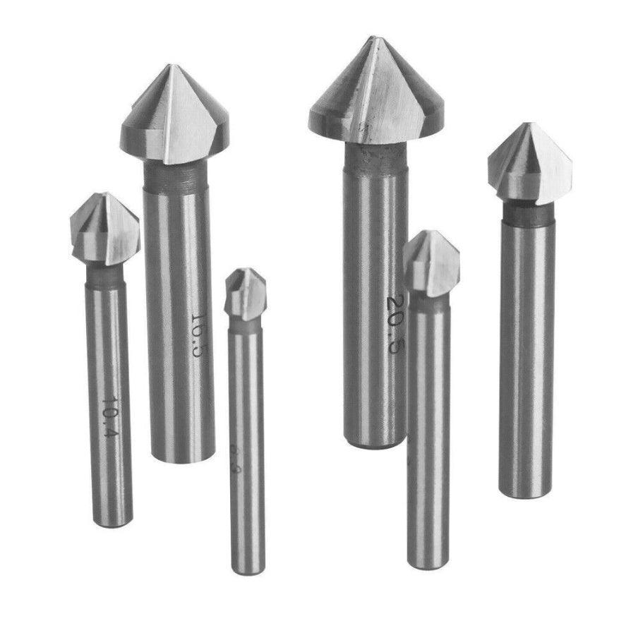 6 Stk Kegelsenker Set Holz Metall HSS 90°  6.3-20.5 mm Set