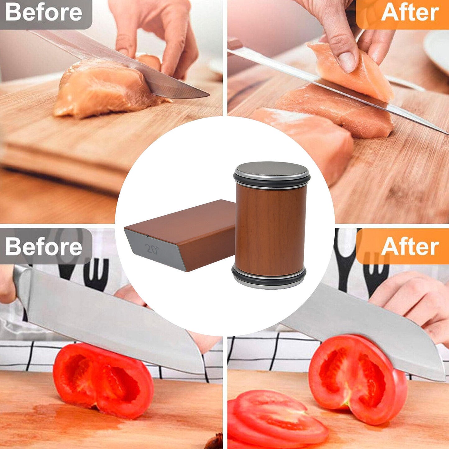 Schärfset für Messer – Rollschleifer Küchenmesser, Messerschleifer