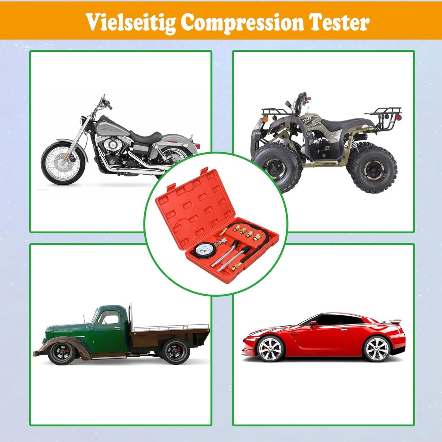 Kompressionstester Satz Verbrennungsmotor Ottomotor 0-20 Bar
