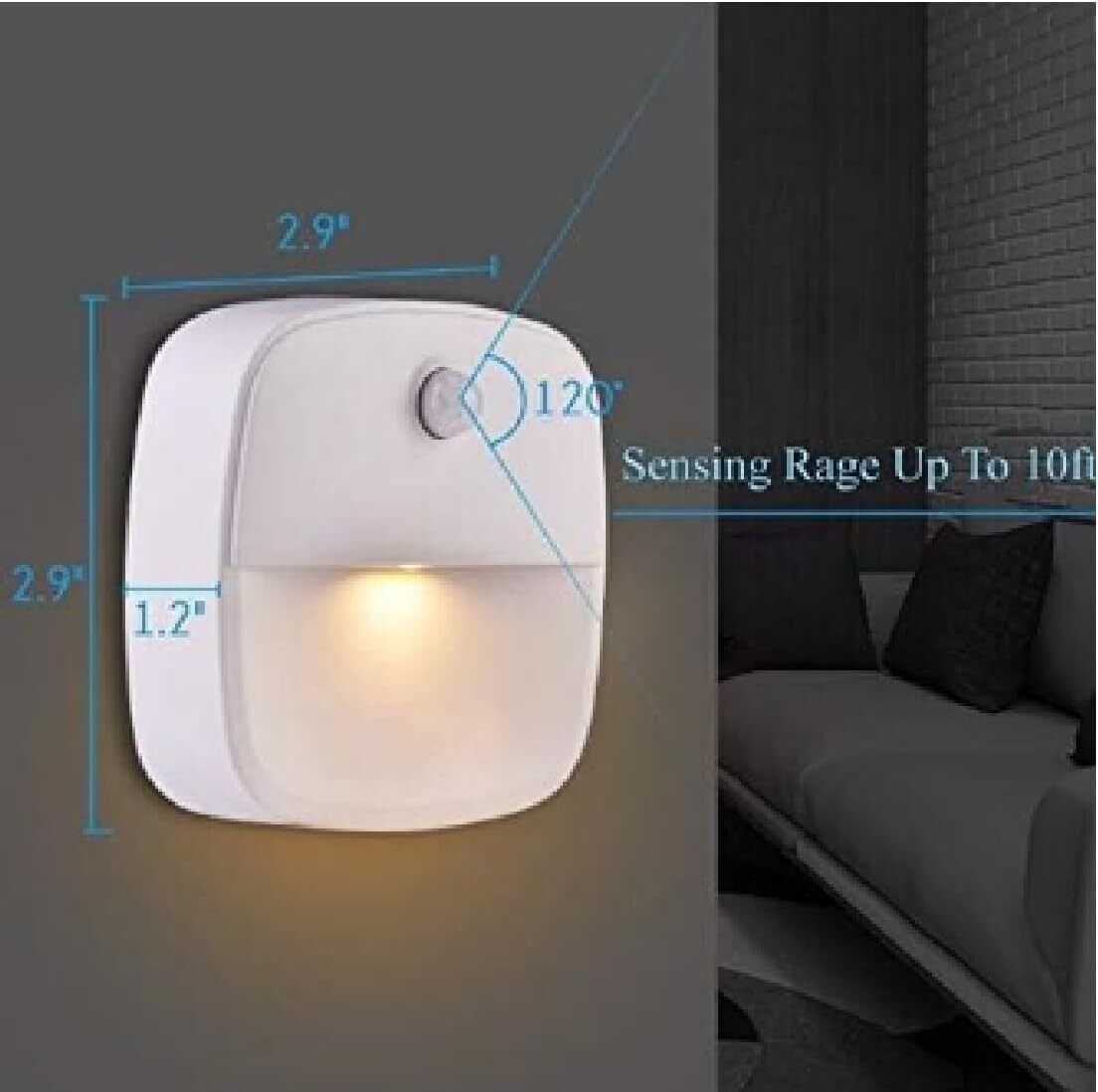 3 X LED Nachtlicht Mit Bewegungsmelder Sensor Batterie Treppenlicht Wandleuchte