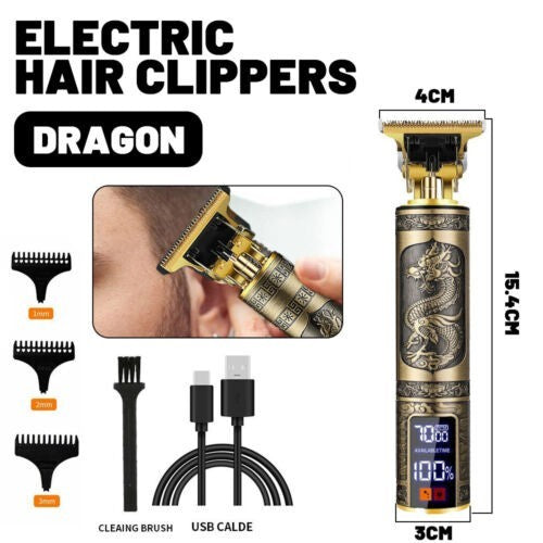 Bart Trimmer Kabellos wiederaufladbar Haarschneidemaschine Barbier versch. Aufsätze Metallgehäuse