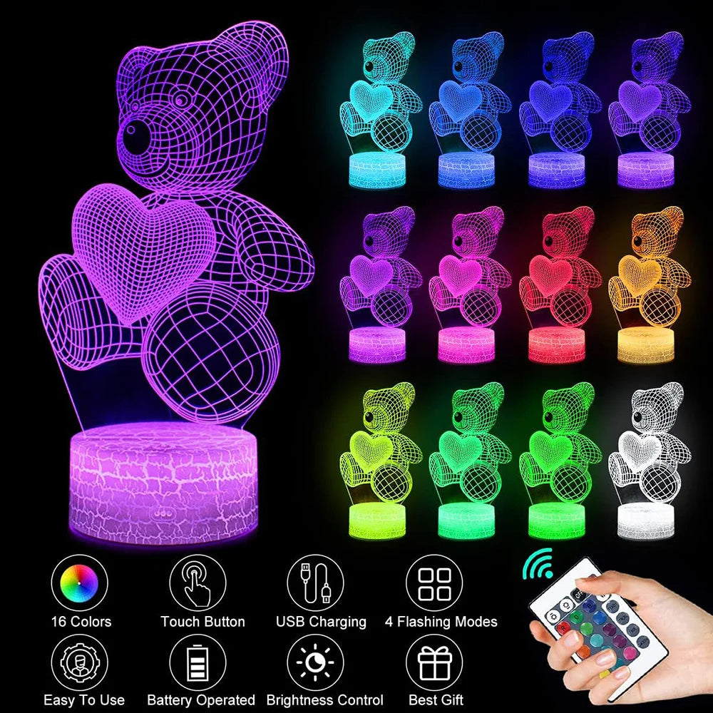 3D Lampe Acryl USB LED Night Lights Neon Sign Lamp