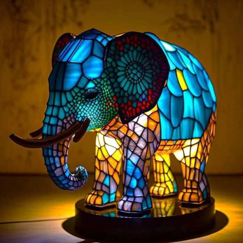 3D farbige Tier Lese-/Schreibtischlampe, dekoratives Nachtlicht, Tier Elefant Eule Katze, Vintage Tischlampe, Heimdekoration