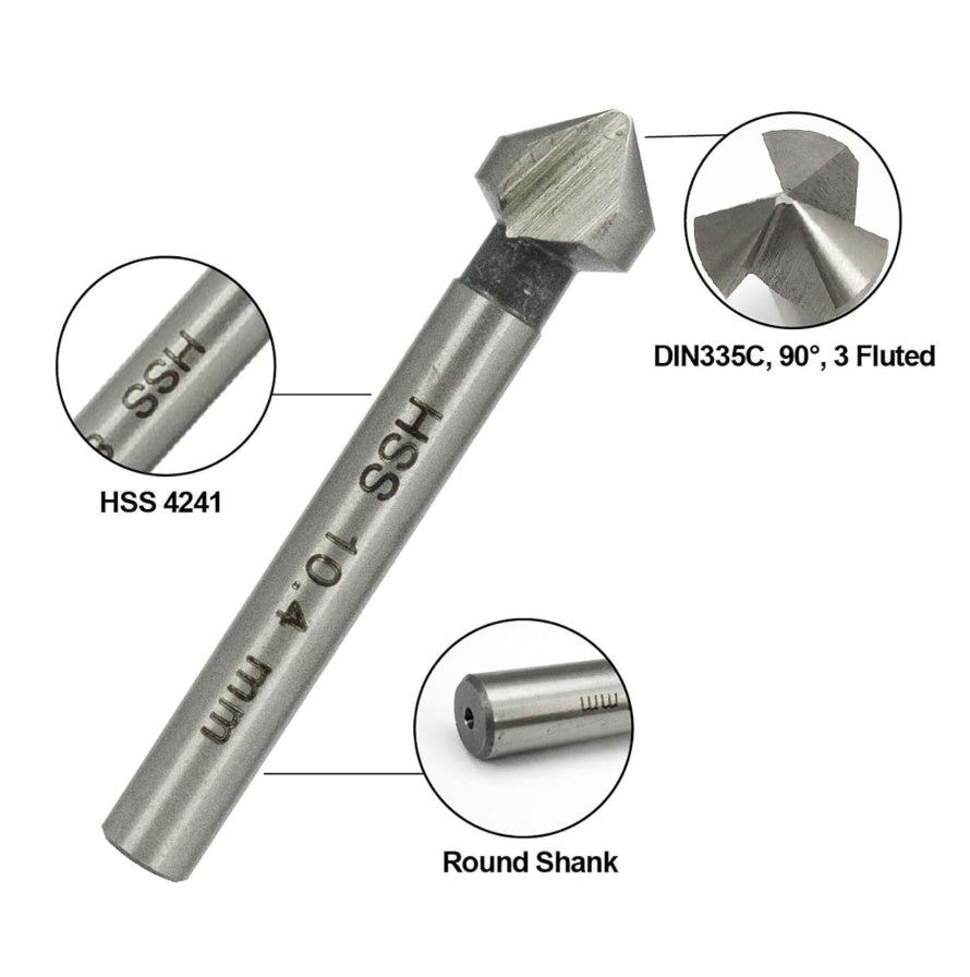 6 Stk Kegelsenker Set Holz Metall HSS 90°  6.3-20.5 mm Set