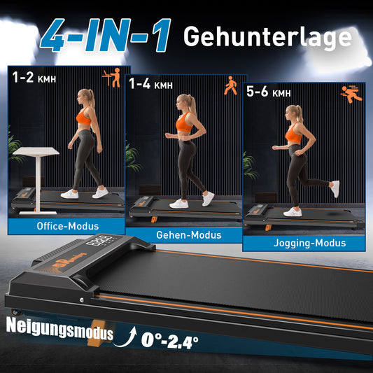 Walking Pad Laufband für Heim-Büro Laufbänder unter Schreibtisch Laufband Pad Leise tragbare kompakte Laufband kleine Mini-Laufband LED-Display Fernbedienung Laufband Gewicht von 120kg
