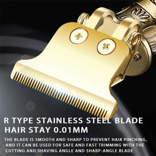 Bart Trimmer Kabellos wiederaufladbar Haarschneidemaschine Barbier versch. Aufsätze Metallgehäuse