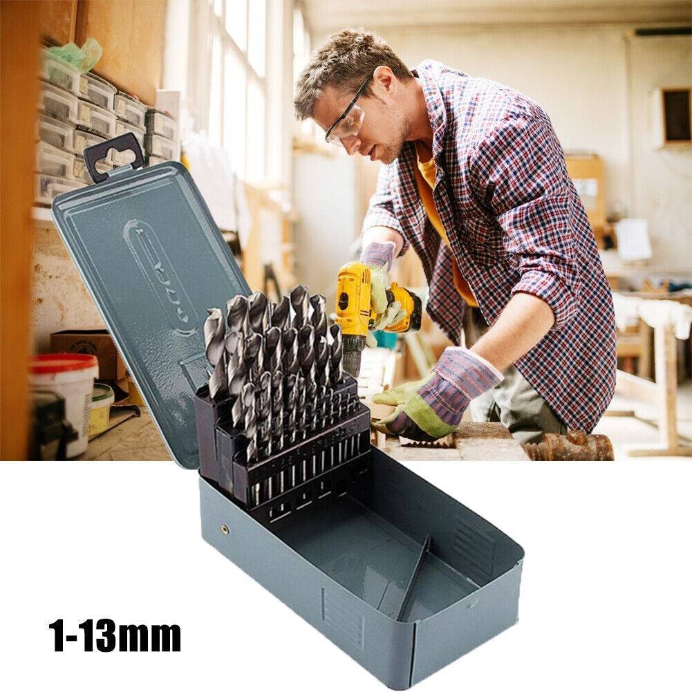 25Stk HSS Spiralbohrer Satz Metall Drill Bit Cobalt Stainless Steel 1-13mm