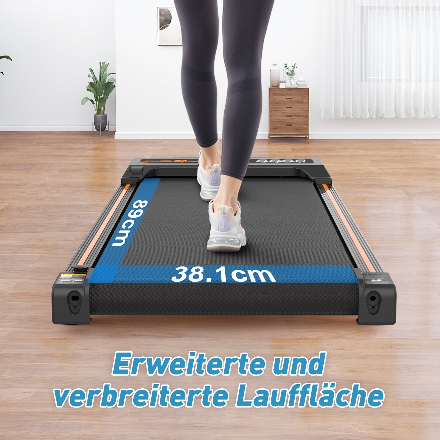 Walking Pad Laufband für Heim-Büro Laufbänder unter Schreibtisch Laufband Pad Leise tragbare kompakte Laufband kleine Mini-Laufband LED-Display Fernbedienung Laufband Gewicht von 120kg