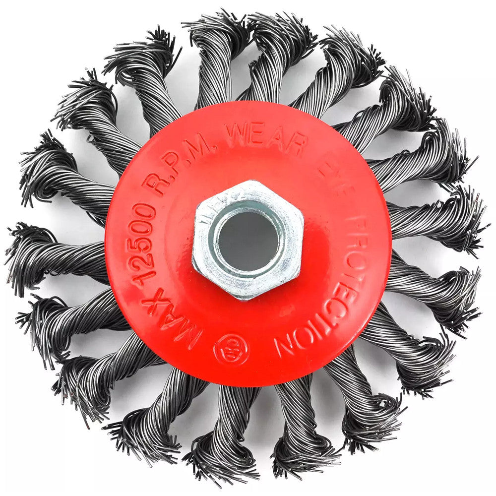 3xTopfbürste Drahtbürste Wire Brush 125mm M14 Knotted Cone Brush Flex Winkelschleifer