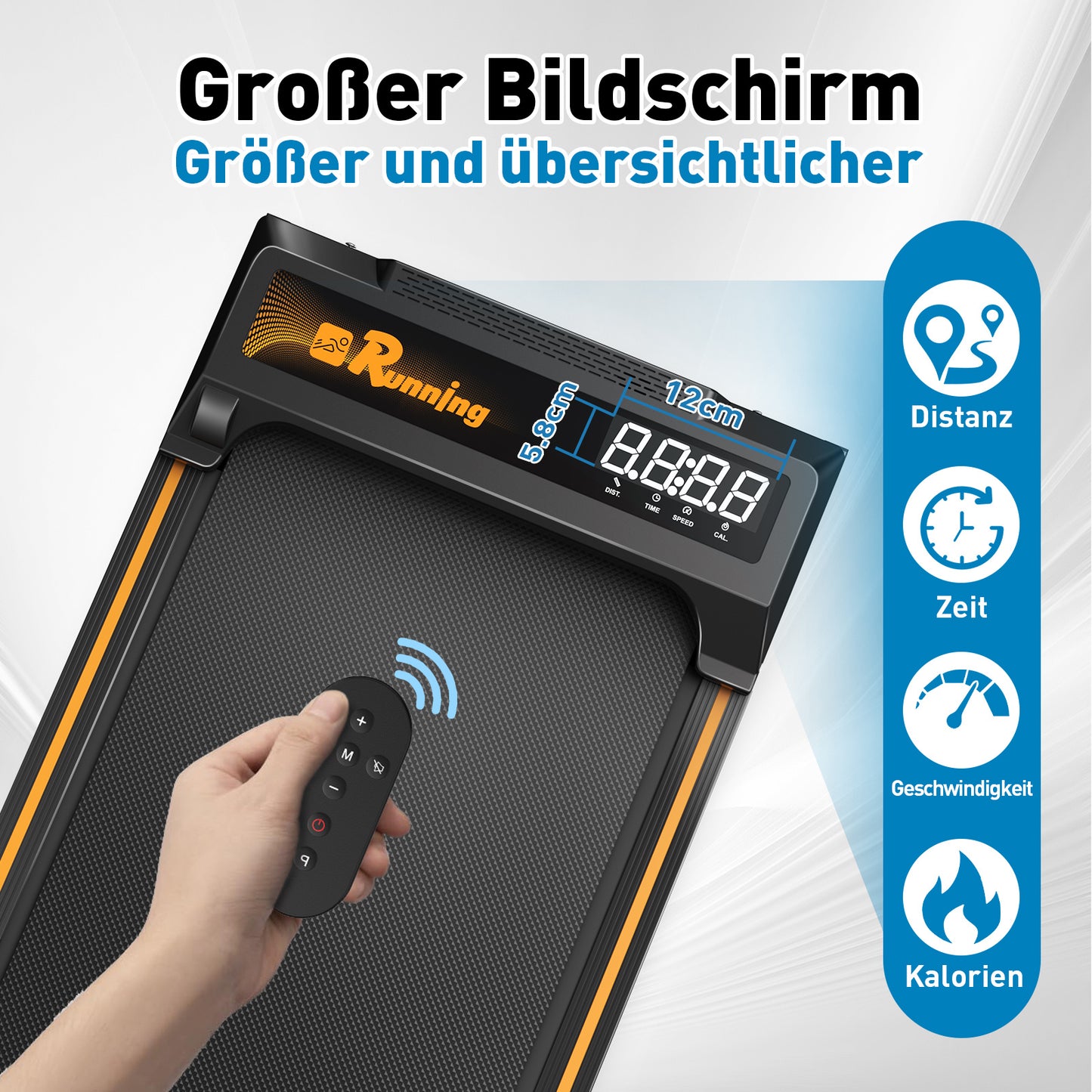 Walking Pad Laufband für Heim-Büro Laufbänder unter Schreibtisch Laufband Pad Leise tragbare kompakte Laufband kleine Mini-Laufband LED-Display Fernbedienung Laufband Gewicht von 120kg